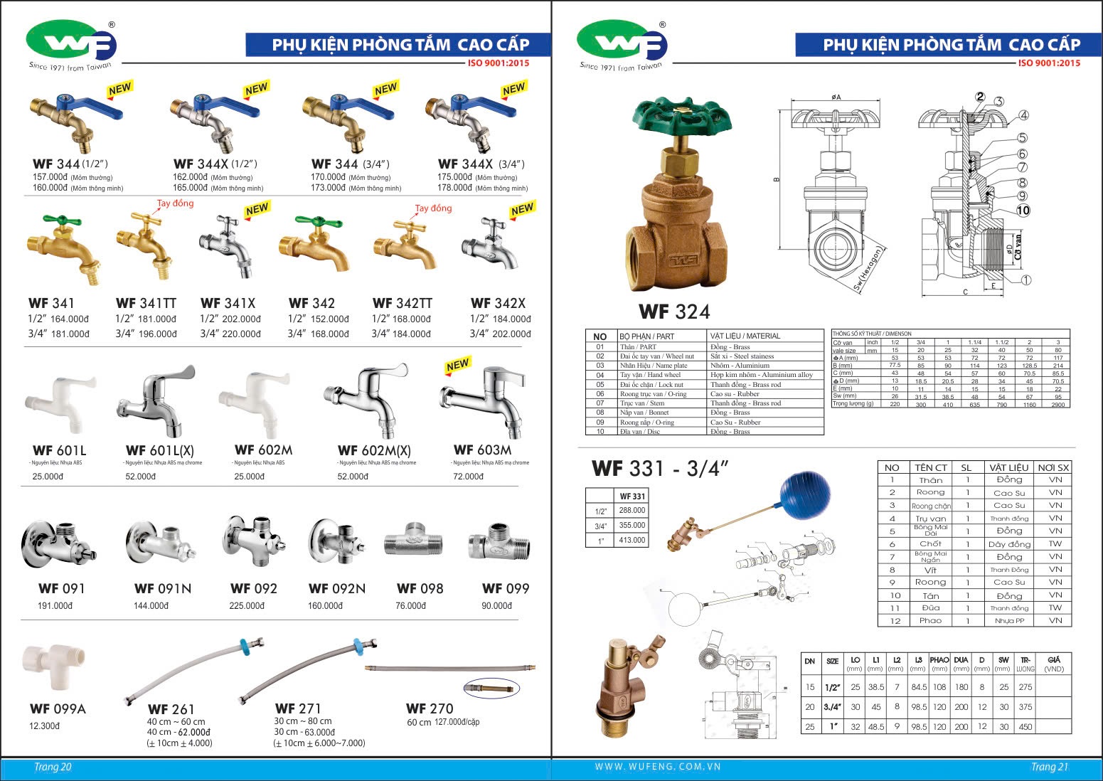 Catalogue và Bảng giá Sen vòi WUFENG mới nhất  2025 - 2026 /Page 12